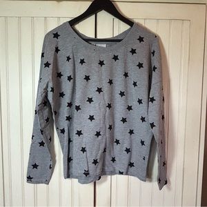 ONLY Cotton Blend Wide Neck Star Sweater Sz M EUC